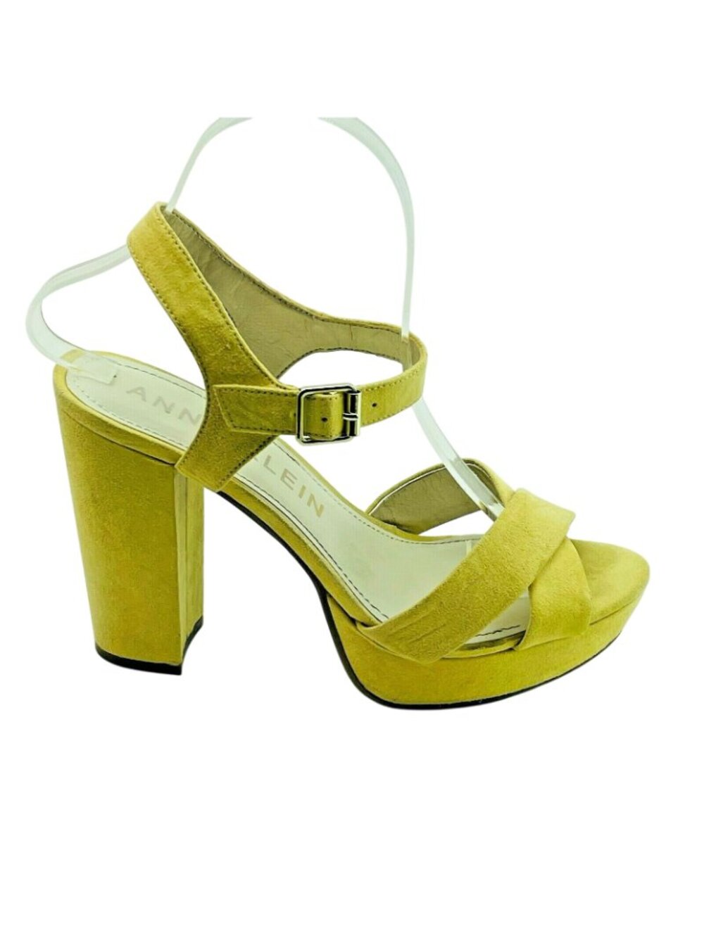 ANNE KLEIN Womens Shoes Sz 7.5M Gold Suede Heels - Picture 3 of 7